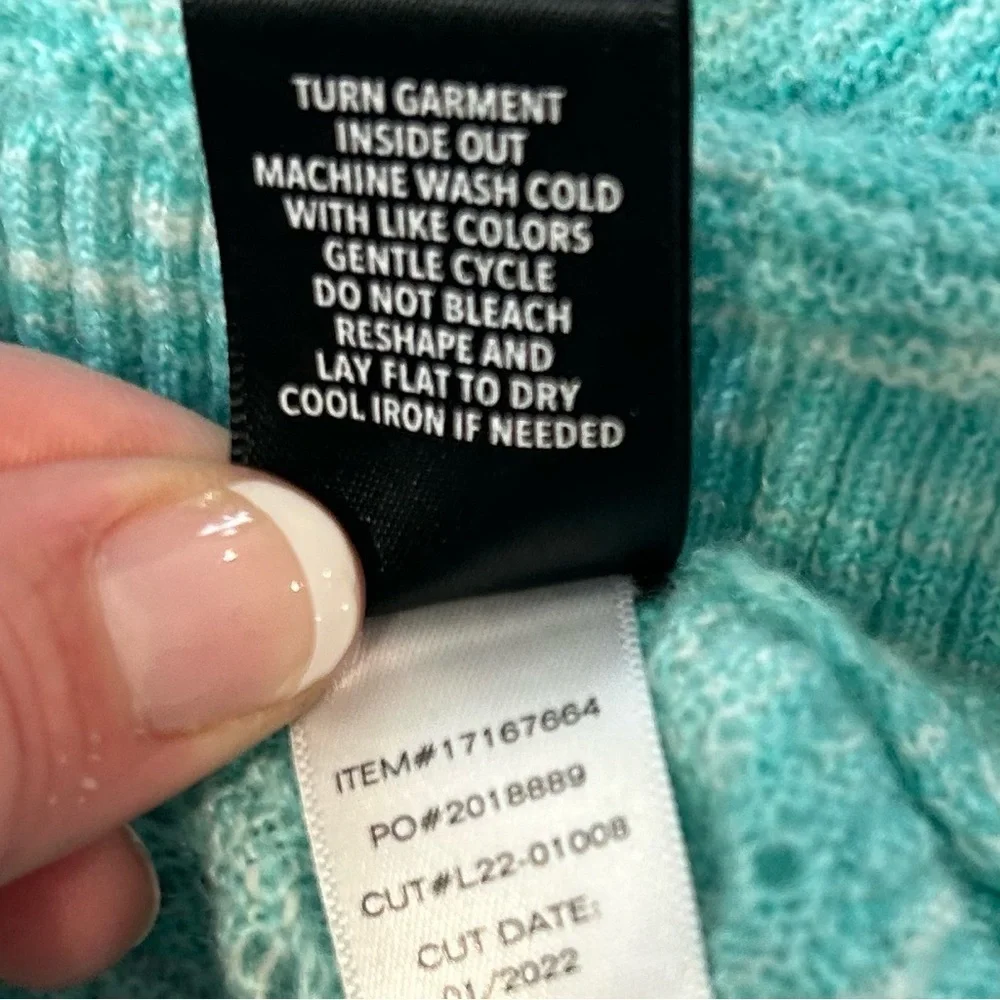 Torrid Women's Sweater Knit Swing Teal V-Neck Sleeveless Cami Tank Top Size 0 - Picture 10 of 10